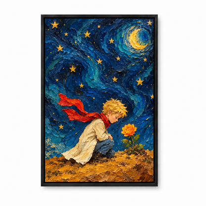 Night Boy and Rose Impasto — Black Frame finish product view | AUSJOJO