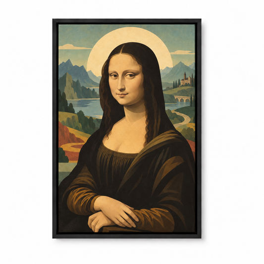 Retro Halo Classic Woman Portrait — Black Frame finish product view | AUSJOJO