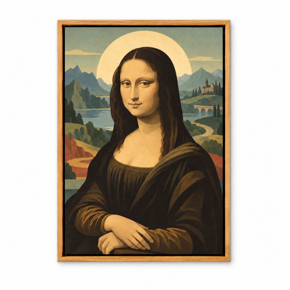 Retro Halo Classic Woman Portrait — Brown Frame finish product view | AUSJOJO