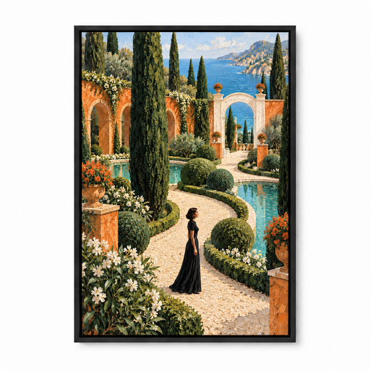 Mediterranean Garden Woman — Black Frame finish product view | AUSJOJO