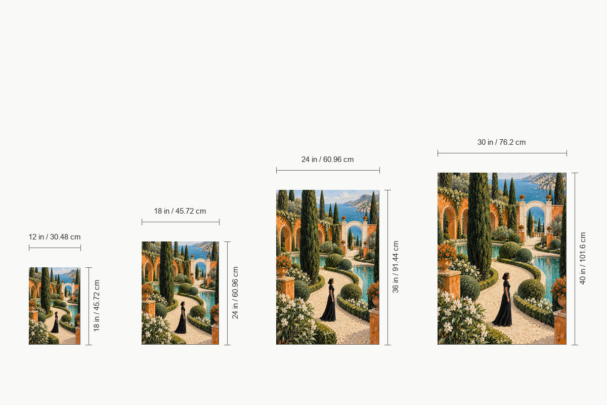 Mediterranean Garden Woman — size comparison guide | AUSJOJO