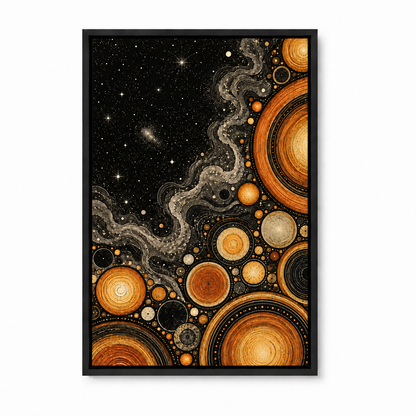Orange Celestial Discs Cosmic — Black Frame finish product view | AUSJOJO