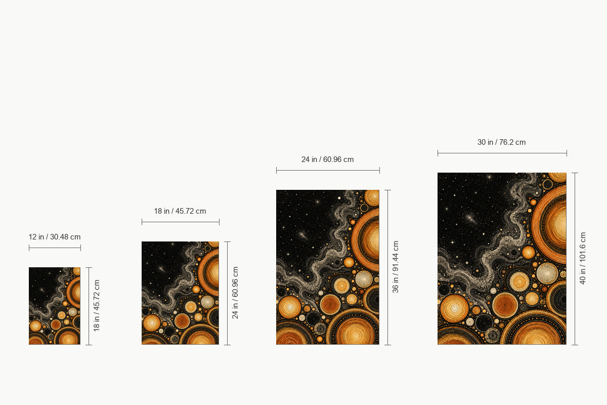 Orange Celestial Discs Cosmic — size comparison guide | AUSJOJO
