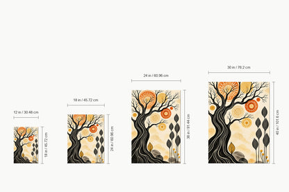Black Tree and Sunburst Folk — size comparison guide | AUSJOJO