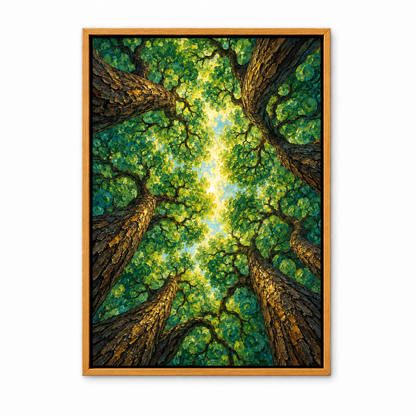 Green Spiral Forest Canopy — Brown Frame finish product view | AUSJOJO