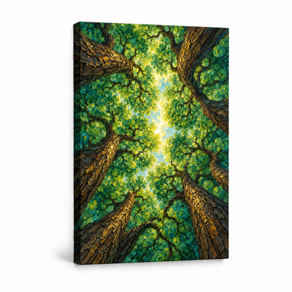 Green Spiral Forest Canopy — Stretched Canvas product view | AUSJOJO
