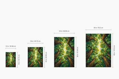 Green Spiral Forest Canopy — size comparison guide | AUSJOJO
