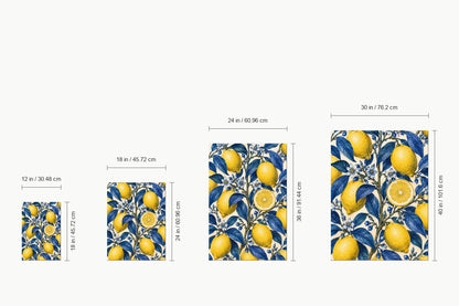 Yellow Lemons and Cobalt Leaves — size comparison guide | AUSJOJO