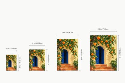 Orange Tree and Blue Archway — size comparison guide | AUSJOJO