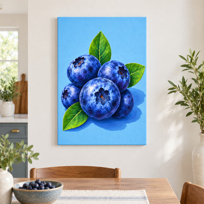Blueberry Cluster Botanical — Black Frame wall scene | AUSJOJO