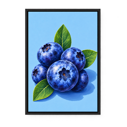 Blueberry Cluster Botanical — Black Frame finish product view | AUSJOJO