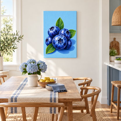 Blueberry Cluster Botanical — Black Frame room scene | AUSJOJO