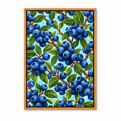 Dense Blueberry Branch Pattern — Brown Frame finish product view | AUSJOJO