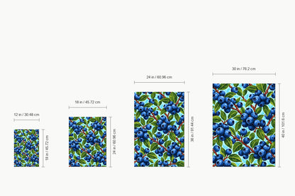 Dense Blueberry Branch Pattern — size comparison guide | AUSJOJO
