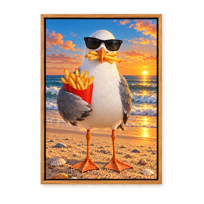 Sunglasses Seagull with French Fries — Brown Frame finish product view | AUSJOJO