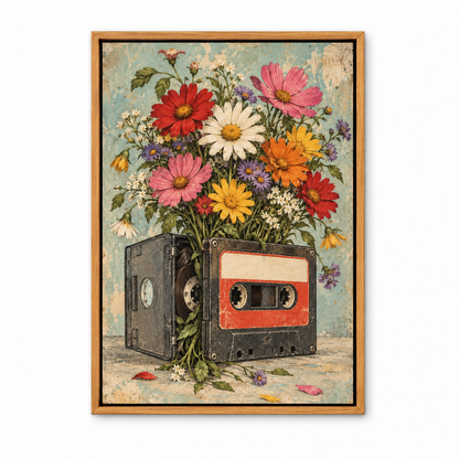 Vintage Cassette Flower Vase — Brown Frame finish product view | AUSJOJO