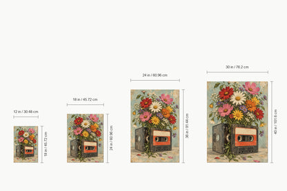 Vintage Cassette Flower Vase — size comparison guide | AUSJOJO