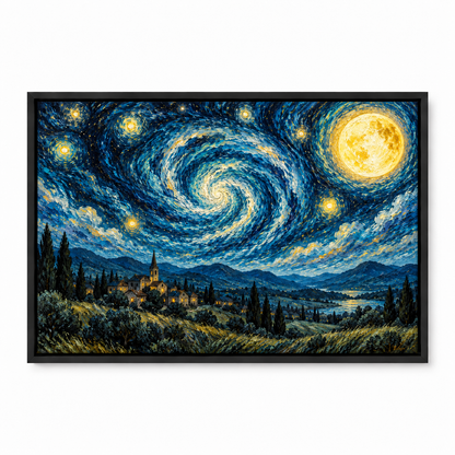 Starry Village Spiral Sky — Black Frame finish product view | AUSJOJO