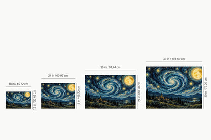Starry Village Spiral Sky — size comparison guide | AUSJOJO