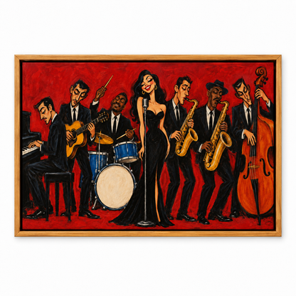 Red Jazz Ensemble — Brown Frame finish product view | AUSJOJO