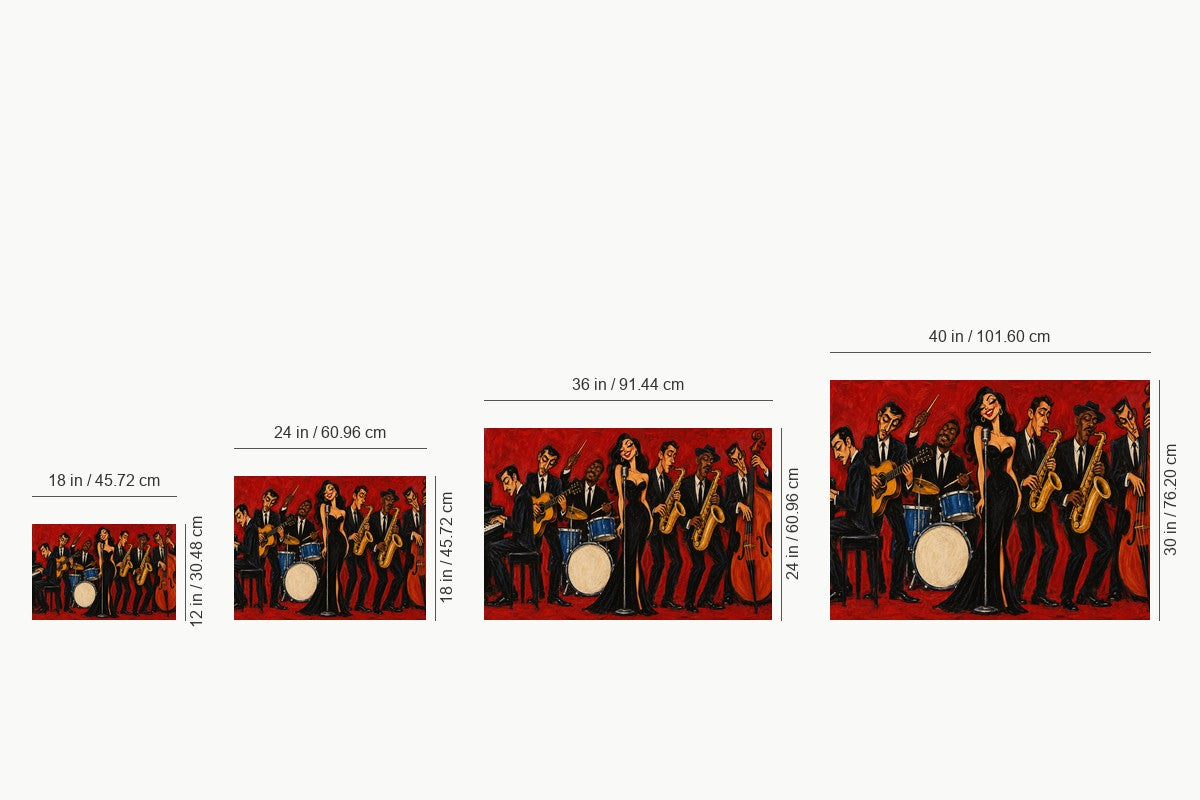 Red Jazz Ensemble — size comparison guide | AUSJOJO