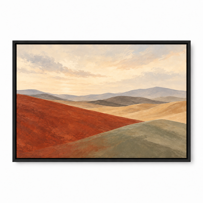 Terracotta and Sage Dunes — Black Frame finish product view | AUSJOJO