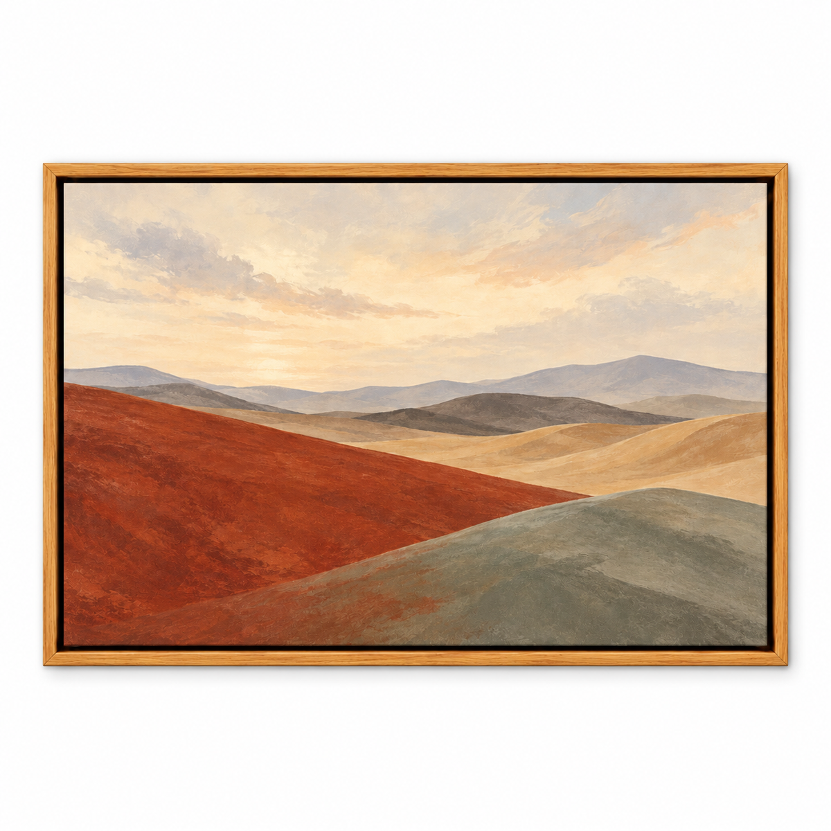 Terracotta and Sage Dunes — Brown Frame finish product view | AUSJOJO