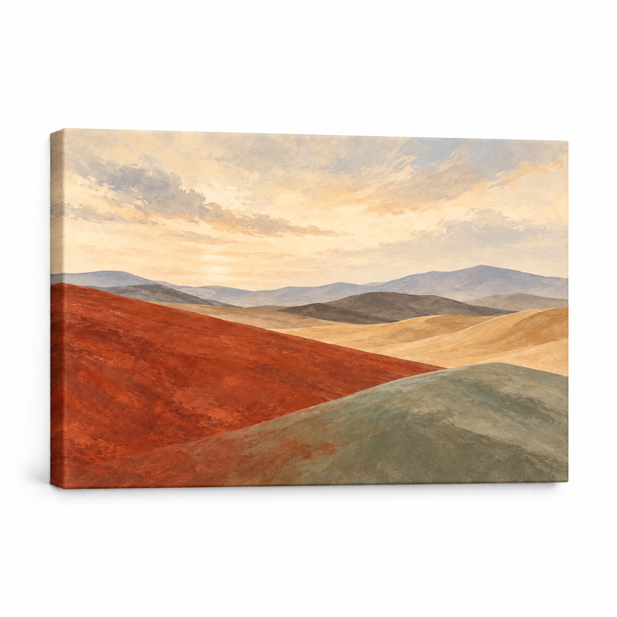 Terracotta and Sage Dunes — Stretched Canvas product view | AUSJOJO