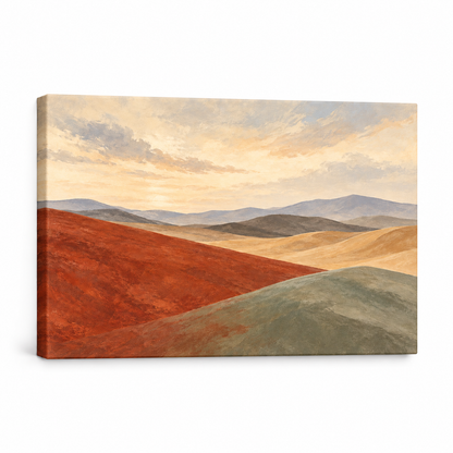 Terracotta and Sage Dunes — Stretched Canvas product view | AUSJOJO