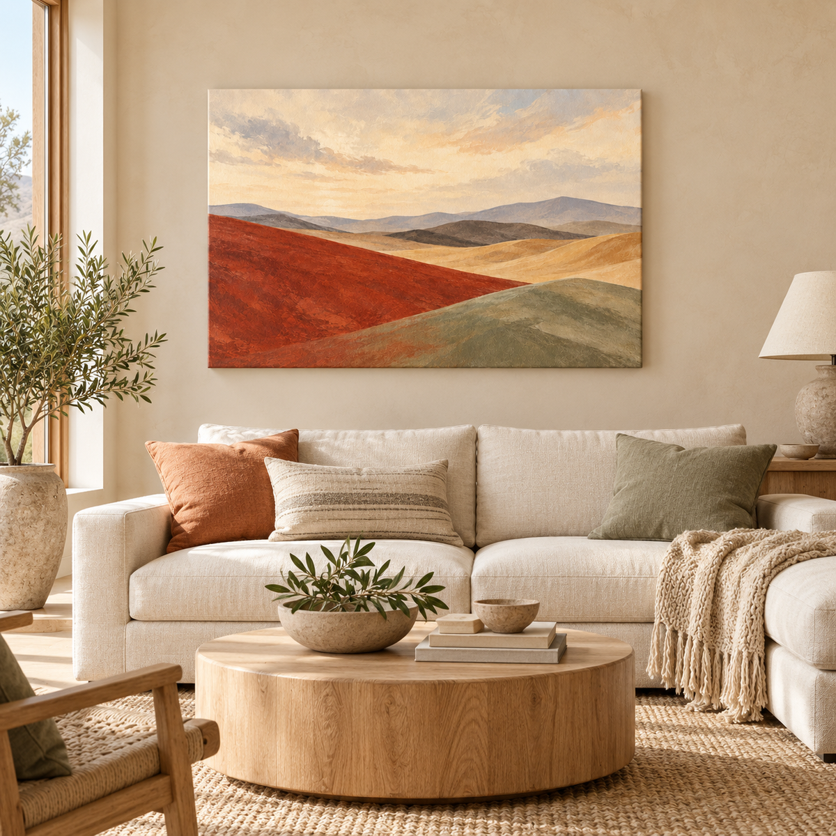 Terracotta and Sage Dunes — Black Frame room scene | AUSJOJO