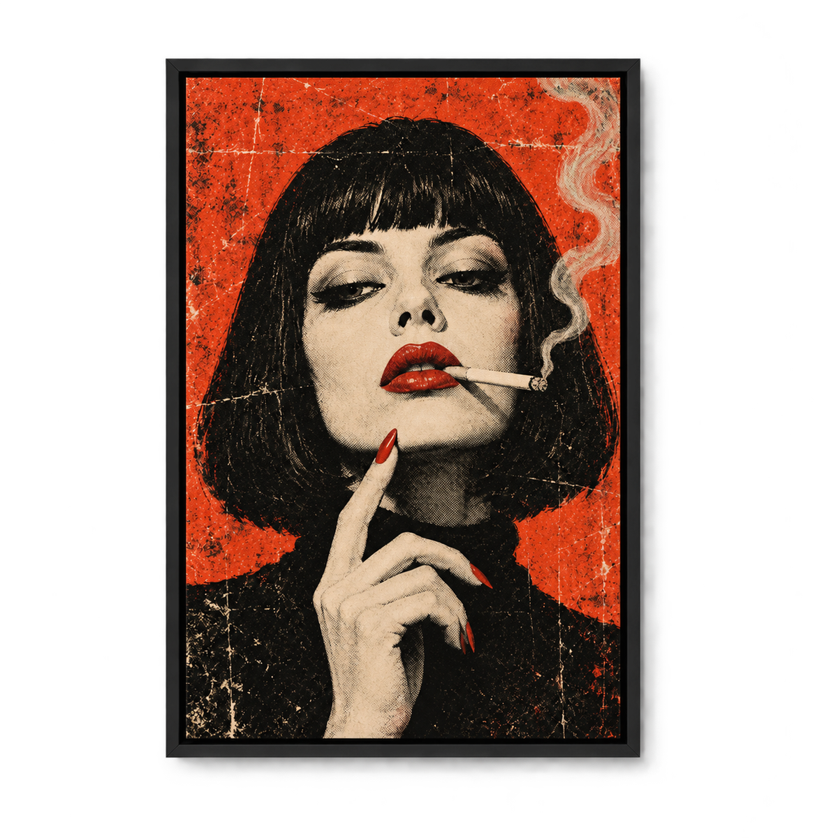Red Noir Woman with Smoke — Black Frame finish product view | AUSJOJO