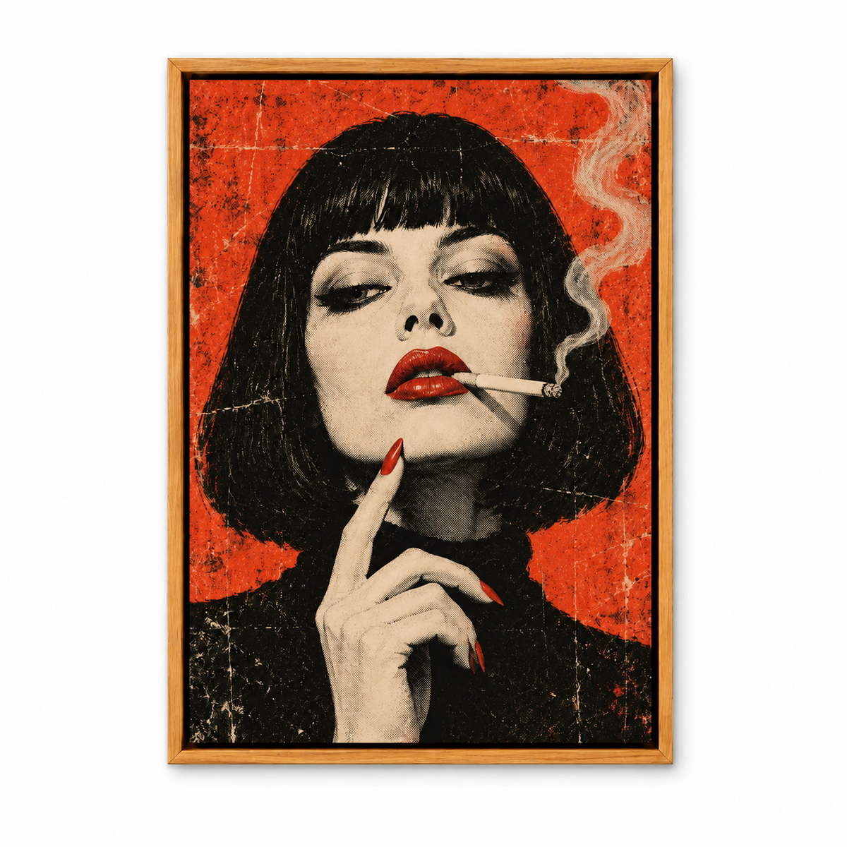 Red Noir Woman with Smoke — Brown Frame finish product view | AUSJOJO