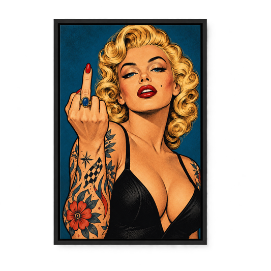 Rebellious Blonde Pop Art — Black Frame finish product view | AUSJOJO