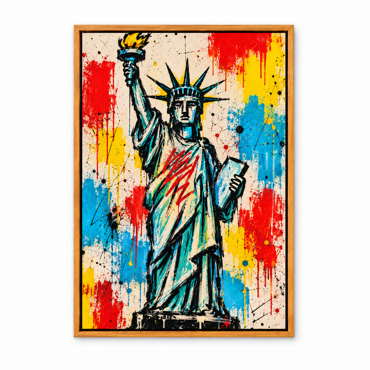 Graffiti Statue of Liberty — Brown Frame finish product view | AUSJOJO