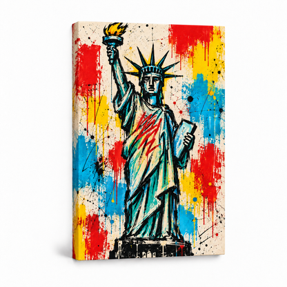 Graffiti Statue of Liberty — Stretched Canvas product view | AUSJOJO
