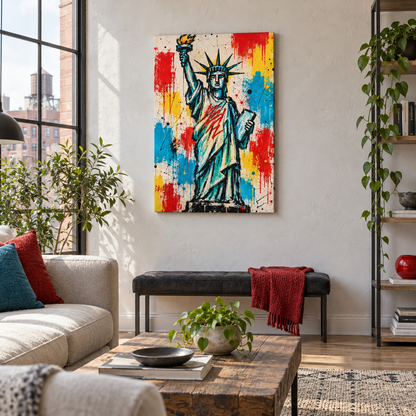 Graffiti Statue of Liberty — Black Frame room scene | AUSJOJO