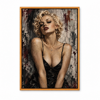 Distressed Blonde Glamour Portrait — Brown Frame finish product view | AUSJOJO