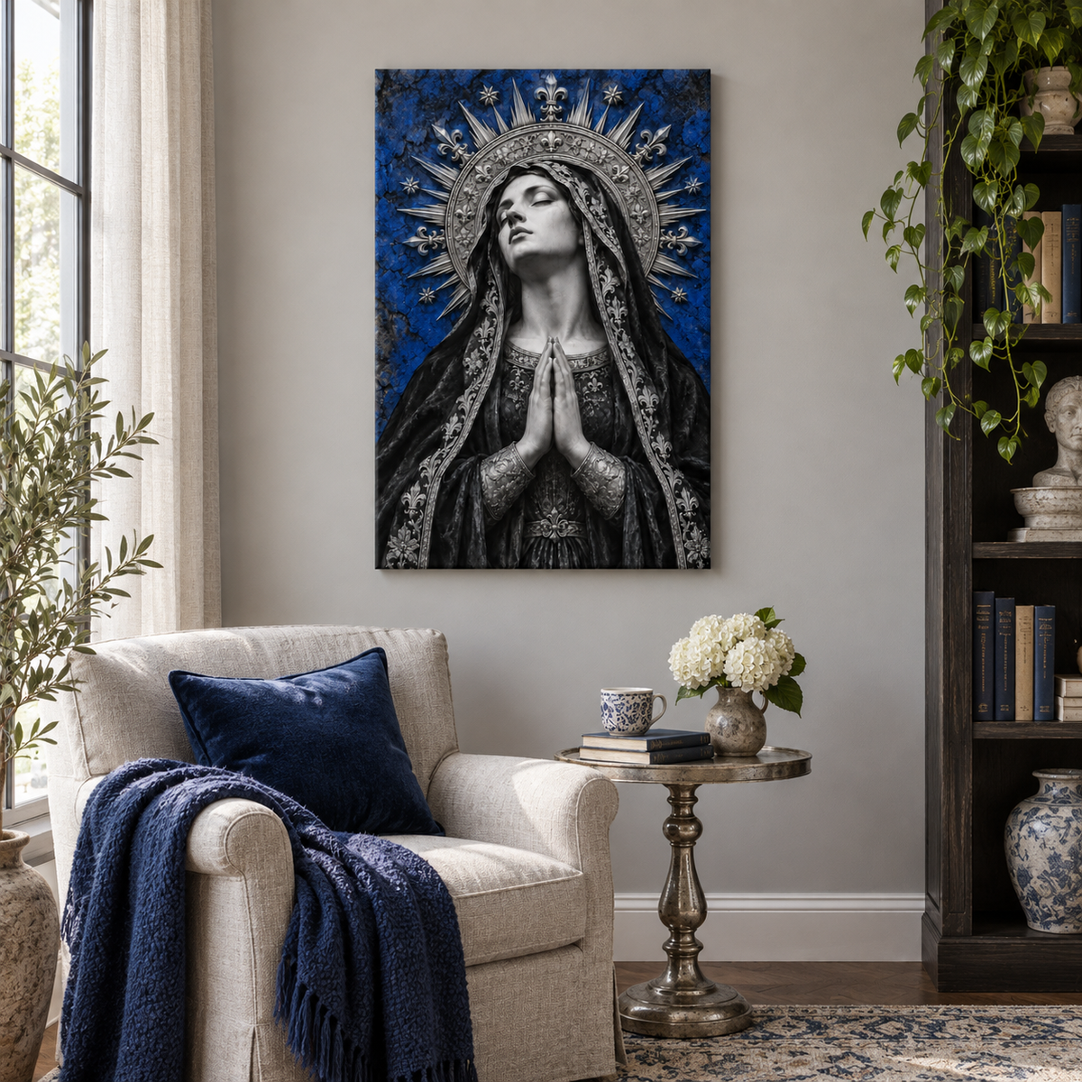 Blue Gothic Madonna — Black Frame room scene | AUSJOJO