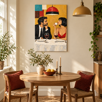 Romantic Restaurant Date — Black Frame room scene | AUSJOJO