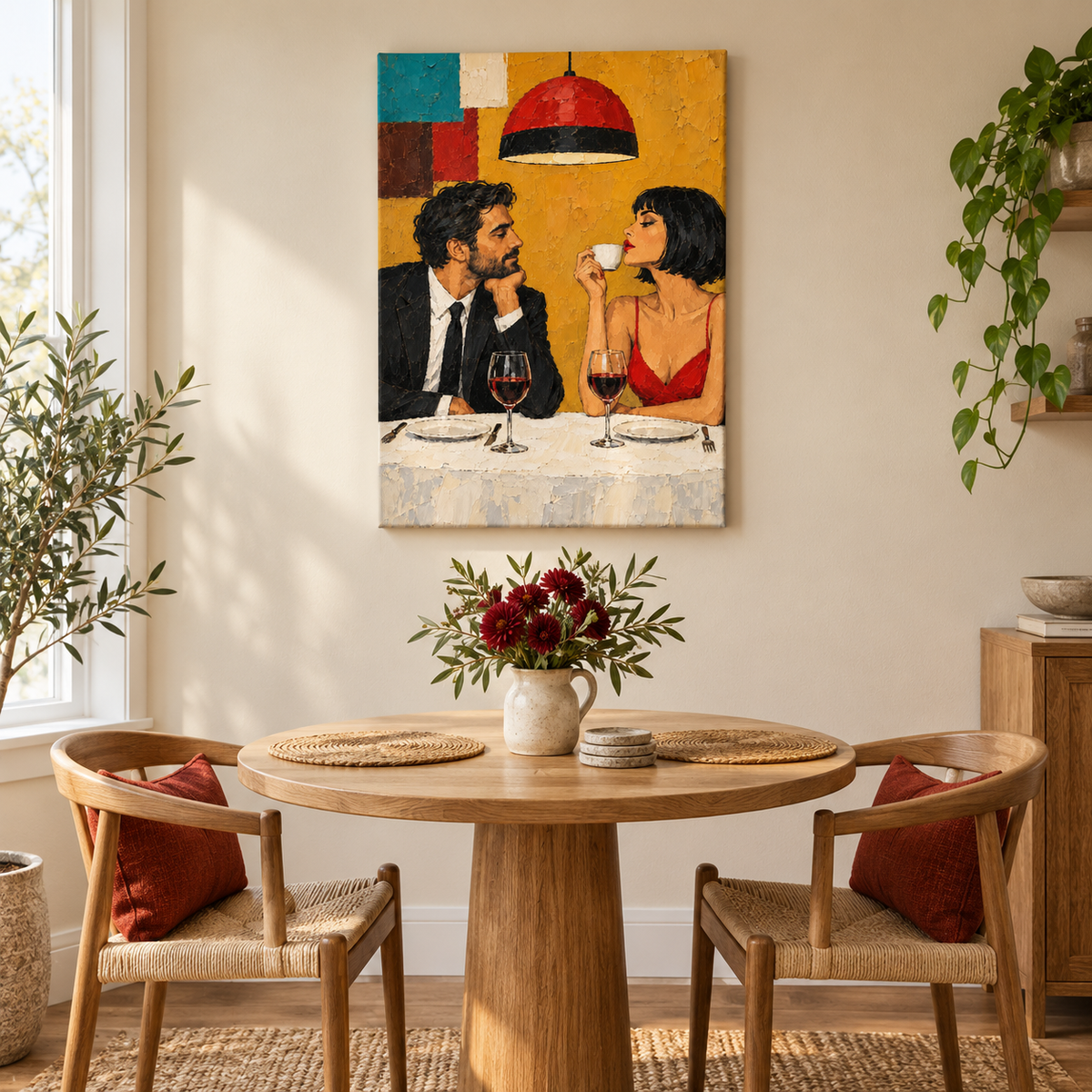 Romantic Restaurant Date — Brown Frame room scene | AUSJOJO