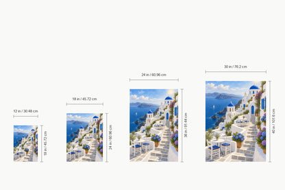 Greek Blue Dome Church Terrace — size comparison guide | AUSJOJO