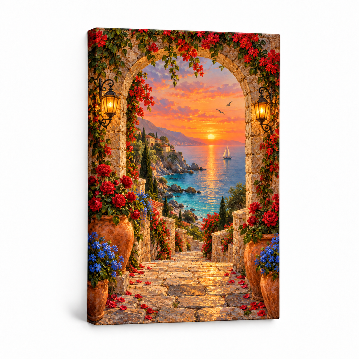 Sunset Bay Stone Arch — Stretched Canvas product view | AUSJOJO