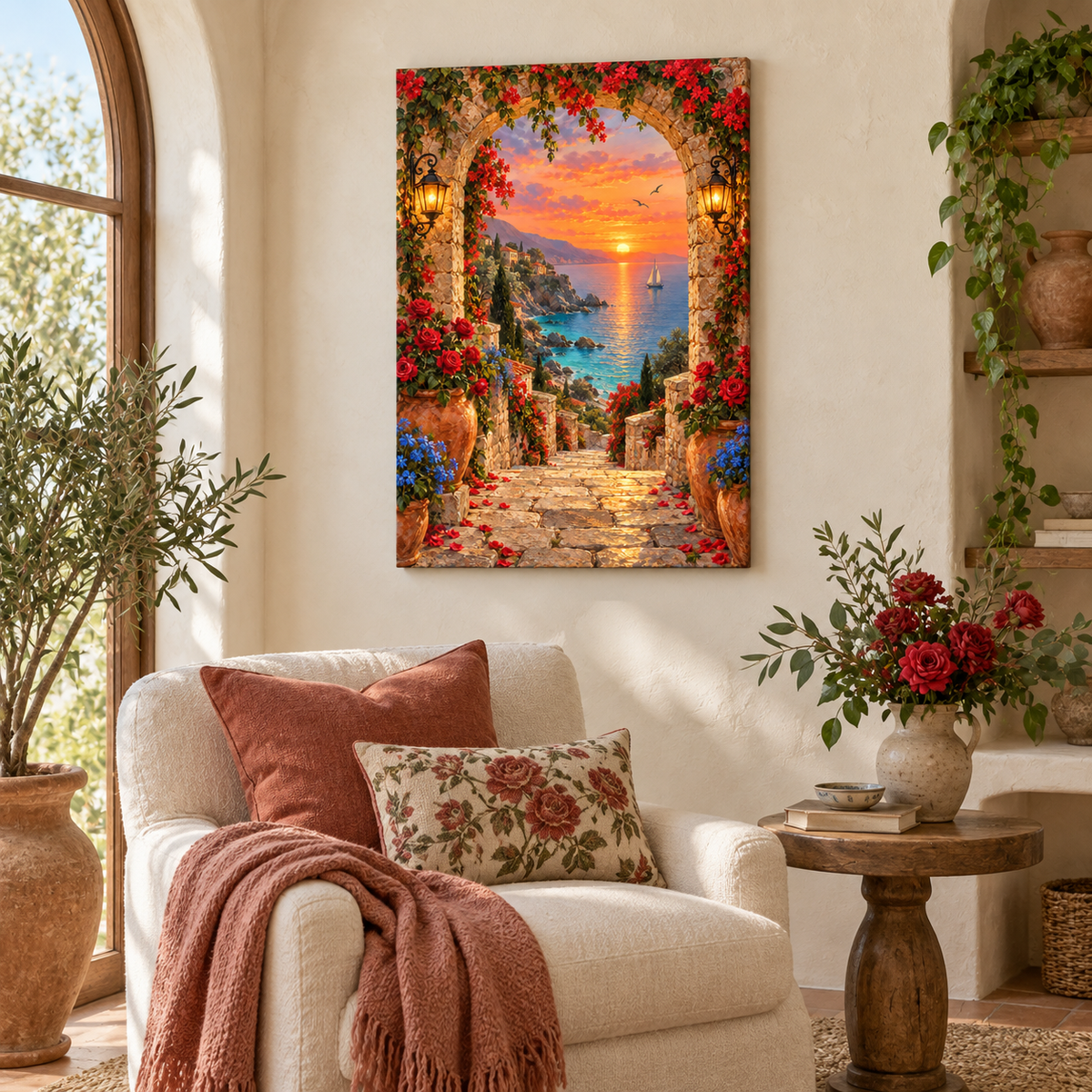 Sunset Bay Stone Arch — Brown Frame room scene | AUSJOJO