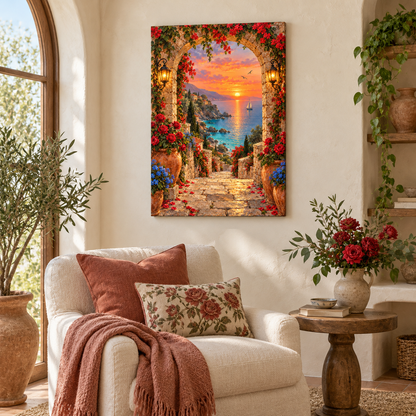 Sunset Bay Stone Arch — Brown Frame room scene | AUSJOJO
