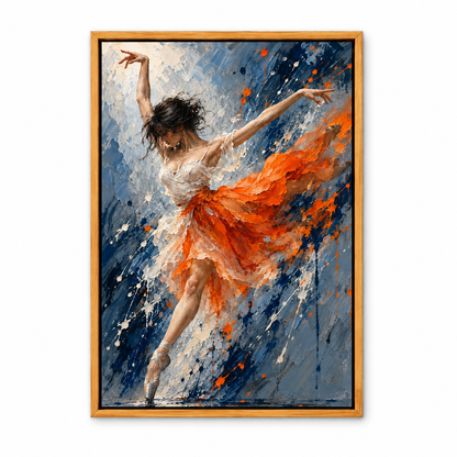 Orange Skirt Abstract Dancer — Brown Frame finish product view | AUSJOJO