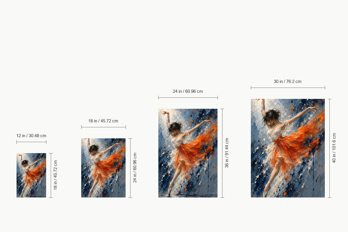 Orange Skirt Abstract Dancer — size comparison guide | AUSJOJO