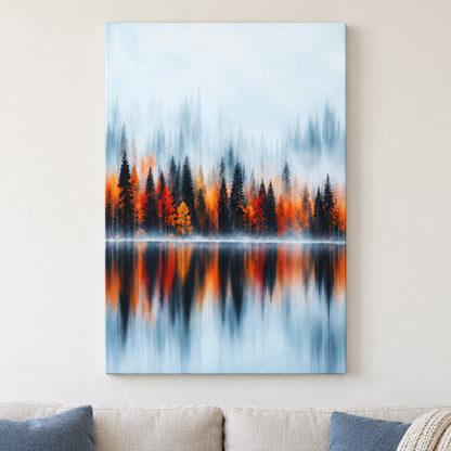 Autumn Forest Reflection — framed artwork main view | AUSJOJO