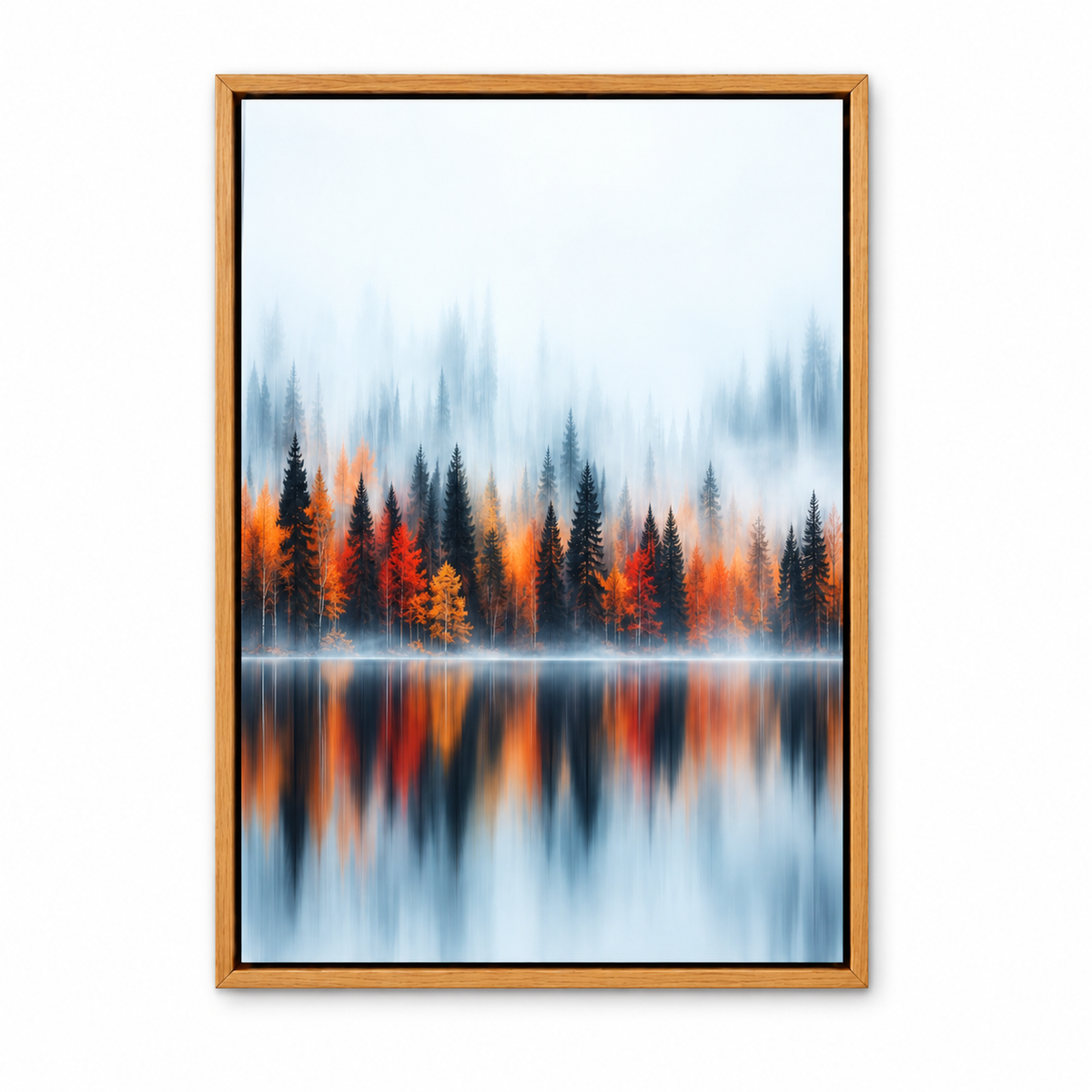 Autumn Forest Reflection — Brown Frame finish product view | AUSJOJO