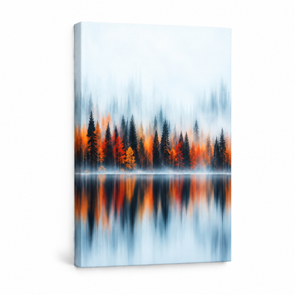 Autumn Forest Reflection — Stretched Canvas product view | AUSJOJO