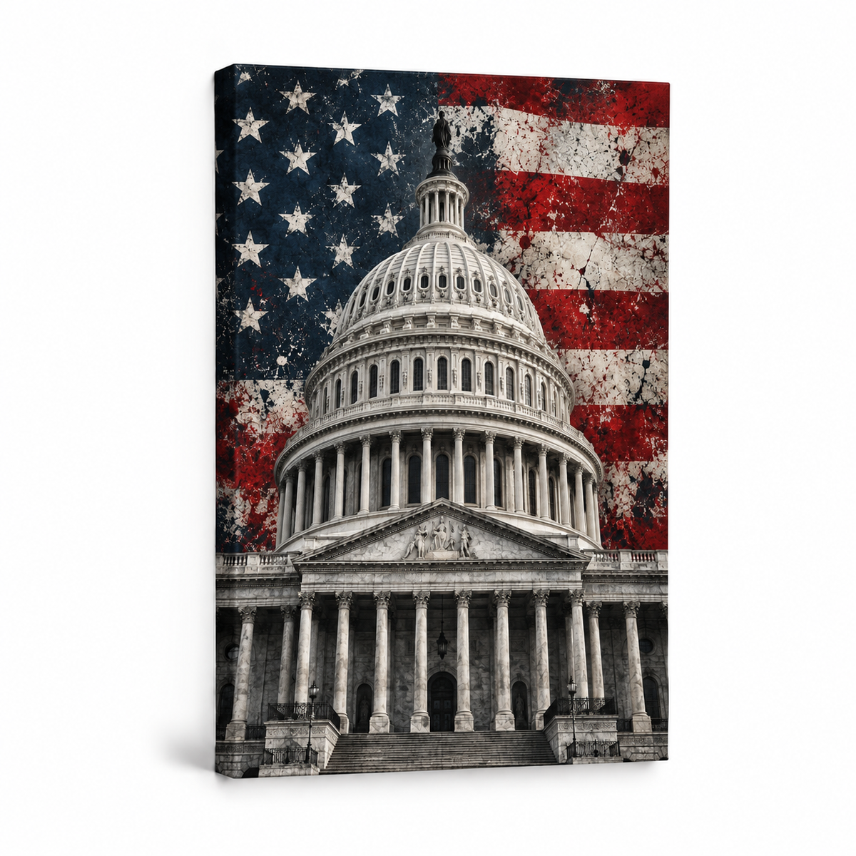 United States Capitol Flag — Stretched Canvas product view | AUSJOJO